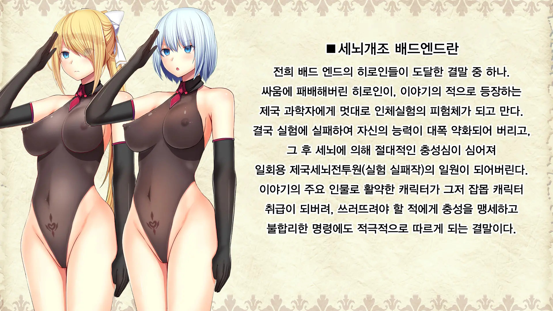 Senki Bad End Gaiden Sennou -Haiboku Shita Heroine No Matsuro- | 전희 배드엔드 외전 -세뇌 패배한 히로인들의 말로-
